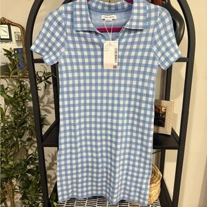 urban revivo Blue Gingham Mini Dress size small